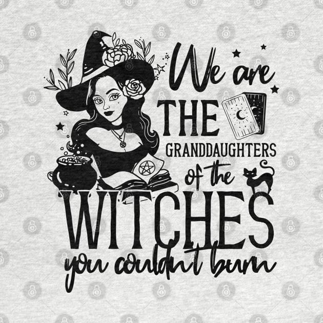 Halloween Feminist Granddaughters of Witches Orange by PUFFYP